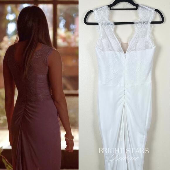 Rare Maxi Dress ALT Color ASO Elena Gilbert Vampire Diaries White Lace Bridal - Picture 4 of 8